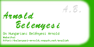 arnold belenyesi business card