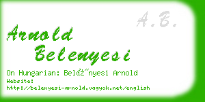 arnold belenyesi business card